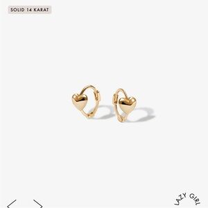 *Brand New* 14K Gold Micro Heart Earrings
